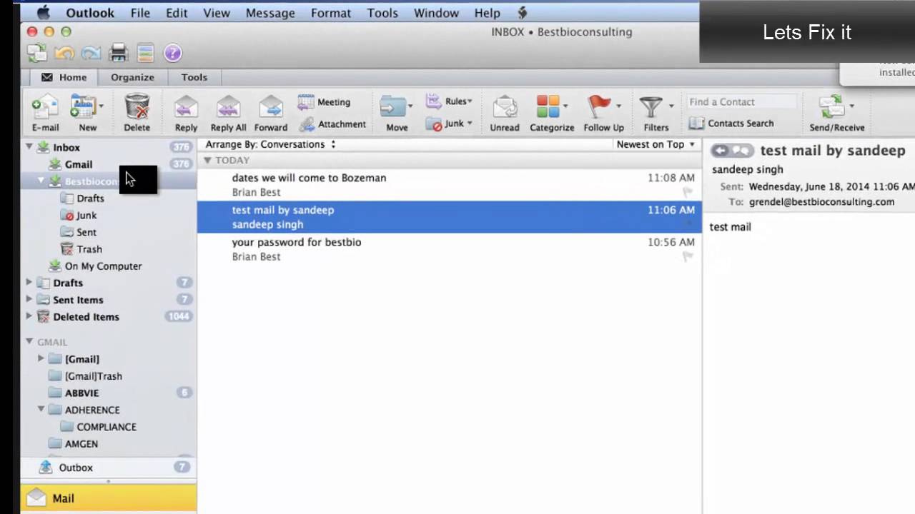 Error On Outlook For Mac